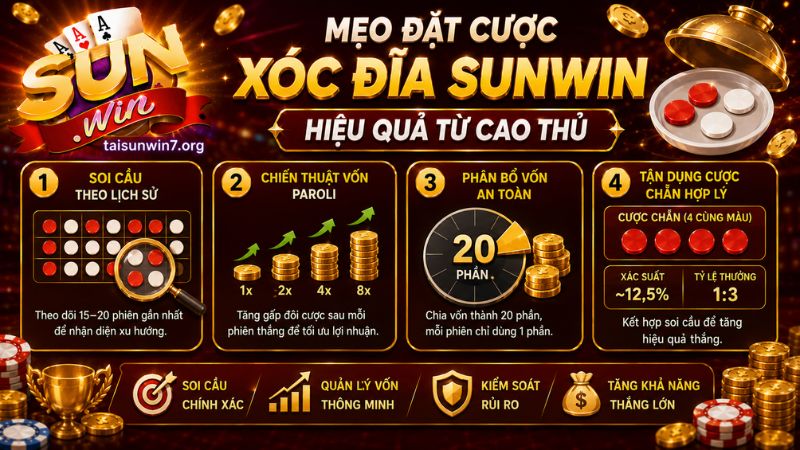 Mẹo đặt cược xóc đĩa SUNWIN hiệu quả